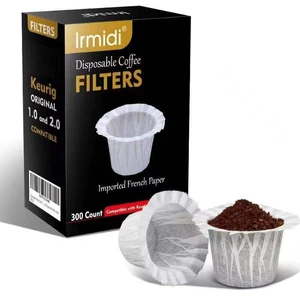 300 Count Disposable Coffee Filters Compatible with Keurig Brewers Single Serve 1.0 and 2.0, Use with Reusable K Cup Coffee Pods 300 Count Disposable Coffee Filters Compatible with Keurig Brewers Single Serve 1.0 and 2.0, Use with Reusable K Cup Coffee Pods