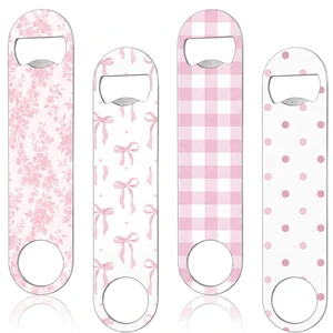 4 Pcs Flat Bottle Opener Heavy Duty Stainless Steel Opener,Pink Bow | 7 Inches Beer Flask Tools for Kitchen, Rustproof Metal Tool for Bar/restaurant, Easy Grip Flat Design 4 Pcs Flat Bottle Opener Heavy Duty Stainless Steel Opener,Pink Bow | 7 Inches Beer Flask Tools for Kitchen, Rustproof Metal Tool for Bar/restaurant, Easy Grip Flat Design