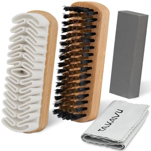 Suede & Nubuck Cleaning Kit, Crepe & Brass Brush, Eraser Block | Restores Suede Shoes & Boots, Includes Microfiber Towel, Brass Bristle Brush & Rubber Cleaning Block Suede & Nubuck Cleaning Kit, Crepe & Brass Brush, Eraser Block | Restores Suede Shoes & Boots, Includes Microfiber Towel, Brass Bristle Brush & Rubber Cleaning Block