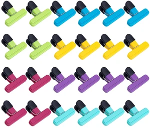 24 Pcs Chip Clips,3" x 2.5", 6 Colors | Heavy Duty Seal Grip, Plastic Bag Clips, Ideal for Kitchen, Pantry, Home & Food Packages 24 Pcs Chip Clips,3" x 2.5", 6 Colors | Heavy Duty Seal Grip, Plastic Bag Clips, Ideal for Kitchen, Pantry, Home & Food Packages
