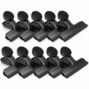 Chip Clips Bag Clips, 10 Pack Strong Magnetic Bag Clip Silicone-Covered Edges No Scratch Airtight Seal, Stainless Steel Heavy Duty Food Clip for Fridge Kitchen Food Storage, Black Chip Clips Bag Clips, 10 Pack Strong Magnetic Bag Clip Silicone-Covered Edges No Scratch Airtight Seal, Stainless Steel Heavy Duty Food Clip for Fridge Kitchen Food Storage, Black