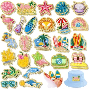 50 Pcs Beach Summer Patches Self Adhesive Chenille for DIY Clothes | Hawaii Coastal Ocean Sea Animals Stickers,Easy to Stick on/Sew on,Embroidered,Golden Edge,for Girls Backpacks Bags Hats 50 Pcs Beach Summer Patches Self Adhesive Chenille for DIY Clothes | Hawaii Coastal Ocean Sea Animals Stickers,Easy to Stick on/Sew on,Embroidered,Golden Edge,for Girls Backpacks Bags Hats