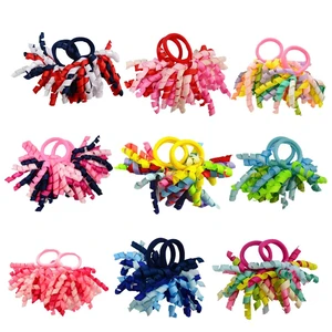 Pack of 18 Mix Color Boutique Girls' Curly Korker Bow Hair Ties Pack of 18 Mix Color Boutique Girls' Curly Korker Bow Hair Ties