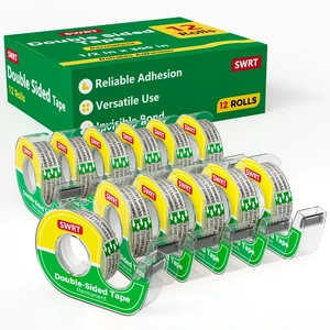 Double-Sided Tape, 1/2 in x 300 in, 12 Pack with Dispensers | Mess-Free, Invisible Bond, Easy Cutting, Strong Hold for Crafts, Gift Wrapping, Scrapbooks, School & Office Projects Double-Sided Tape, 1/2 in x 300 in, 12 Pack with Dispensers | Mess-Free, Invisible Bond, Easy Cutting, Strong Hold for Crafts, Gift Wrapping, Scrapbooks, School & Office Projects