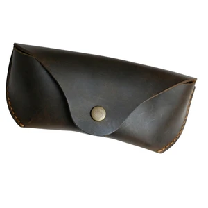 Leather Eyeglasses Case,Flexible Sunglasses Pouch Slim Case for Women Men Horizontal Eyeglass Case - Brown Leather Eyeglasses Case,Flexible Sunglasses Pouch Slim Case for Women Men Horizontal Eyeglass Case - Brown