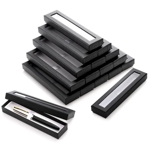 20 Pack Empty Pen Gift Box with Clear Lid, Pen Display Case Pencil Gift Box Black Cardboard Collection Case with Cushion, Ballpoint Jewelry Gift Box for Birthday Business Office Supplies 20 Pack Empty Pen Gift Box with Clear Lid, Pen Display Case Pencil Gift Box Black Cardboard Collection Case with Cushion, Ballpoint Jewelry Gift Box for Birthday Business Office Supplies