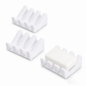 3Pcs Silicone Soap Dish for Shower, Self Draining, White | Rectangle Bar Soap Holder, Bath Silicone Dish Box, Easy Cleaning Soap Saver, For Shower Bathroom Kitchen Bath Tub Sponges 3Pcs Silicone Soap Dish for Shower, Self Draining, White | Rectangle Bar Soap Holder, Bath Silicone Dish Box, Easy Cleaning Soap Saver, For Shower Bathroom Kitchen Bath Tub Sponges