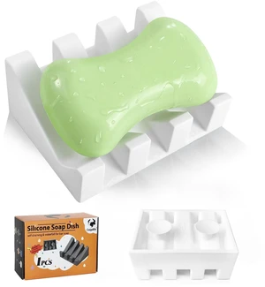 Soap Dish Holder for Shower with Suction Cup, Silicone Soap Holder & Saver Self-Draining Bar Soap Dish Keeps Soap Dry for Bathroom, Kitchen, Bathtub, Extends Soap Life (White-1Pack) Soap Dish Holder for Shower with Suction Cup, Silicone Soap Holder & Saver Self-Draining Bar Soap Dish Keeps Soap Dry for Bathroom, Kitchen, Bathtub, Extends Soap Life (White-1Pack)