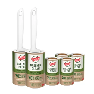 Greener Clean Lint Roller Kit, 2 Rollers, 4 Refills, 600 Sheets Total Greener Clean Lint Roller Kit, 2 Rollers, 4 Refills, 600 Sheets Total
