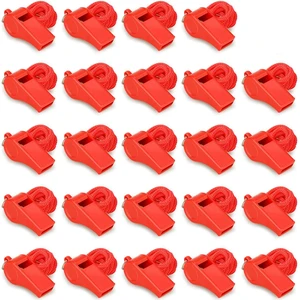 Red Emergency Whistles with Lanyard, Loud Crisp Sound Plastic Whistles Bulk Ideal for Outdoor SportLifesavingand Officials Red Emergency Whistles with Lanyard, Loud Crisp Sound Plastic Whistles Bulk Ideal for Outdoor SportLifesavingand Officials