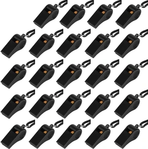 Whistle, Plastic Whistle with Lanyard, Loud Clear Black Whistles Bulk Great for Coaches, Referees, and Officials Whistle, Plastic Whistle with Lanyard, Loud Clear Black Whistles Bulk Great for Coaches, Referees, and Officials