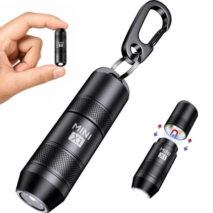 EDC Mini Flashlights High Lumens LED Pocket Keychain Magnetic Activation Flashlight Type-C Rechargeable Small Flashlight Long Battery Life & Long Illumination Distance (1, Black) EDC Mini Flashlights High Lumens LED Pocket Keychain Magnetic Activation Flashlight Type-C Rechargeable Small Flashlight Long Battery Life & Long Illumination Distance (1, Black)