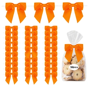 50pcs Orange Satin Ribbon Bows with Twist Tie, 4.5 Inch Decorative Bows for Gift Wrapping, Bottles, Christmas Tree, Wedding, Baby Shower, Birthday Party Decorations,Thanksgiving,Halloween 50pcs Orange Satin Ribbon Bows with Twist Tie, 4.5 Inch Decorative Bows for Gift Wrapping, Bottles, Christmas Tree, Wedding, Baby Shower, Birthday Party Decorations,Thanksgiving,Halloween