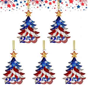 5 Pcs 250 Anniversary USA Christmas Ornament, Christmas Decorations | 2D Acrylic Anniversary USA Christmas Tree Ornament, 4.4" x 2.8", Gift for US Citizens, Patriotic Collectors Decor 5 Pcs 250 Anniversary USA Christmas Ornament, Christmas Decorations | 2D Acrylic Anniversary USA Christmas Tree Ornament, 4.4" x 2.8", Gift for US Citizens, Patriotic Collectors Decor