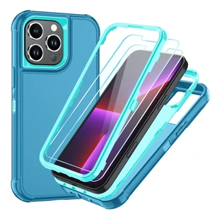 3 in 1 for iPhone 13 Pro Max Case with Screen Protector | Military Grade Drop Protection,3-Layer Heavy Duty Full-Body Protective Phone Cover -LakeSkyBlue 3 in 1 for iPhone 13 Pro Max Case with Screen Protector | Military Grade Drop Protection,3-Layer Heavy Duty Full-Body Protective Phone Cover -LakeSkyBlue
