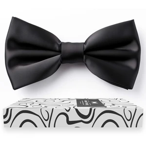 Men's Black Bow Tie Pre-Tied Style Formal Satin Classic Bowtie for Tuxedo Faux Silk (Large, Black) Men's Black Bow Tie Pre-Tied Style Formal Satin Classic Bowtie for Tuxedo Faux Silk (Large, Black)