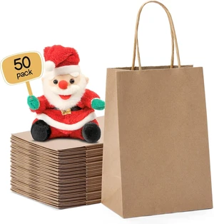 Brown Paper Gift Bags 5.25x3.75x8 50Pcs,Gift Wrap Bag with Handles | Heavy Duty Kraft Paper Bag for Small Business, Bulk Party Favors Bag for Birthday, Shopping, Retail, Made in USA Brown Paper Gift Bags 5.25x3.75x8 50Pcs,Gift Wrap Bag with Handles | Heavy Duty Kraft Paper Bag for Small Business, Bulk Party Favors Bag for Birthday, Shopping, Retail, Made in USA