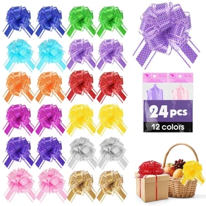 24 Pcs Large Pull Bows for Gift Wrapping,12 Colors 6 Inch Pull Bows for Present Wrapping Gift Baskets Flower Bouquets, Pull Ribbon Gift Bows for Party, Christmas, Valentine's Day, Wedding, Birthday. 24 Pcs Large Pull Bows for Gift Wrapping,12 Colors 6 Inch Pull Bows for Present Wrapping Gift Baskets Flower Bouquets, Pull Ribbon Gift Bows for Party, Christmas, Valentine's Day, Wedding, Birthday.