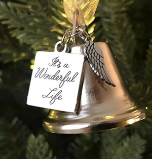 It's a Wonderful Life Christmas Angel Bell Ornament, New Larger Size | Inspired Christmas, Angel Wing Charm, Now Comes with 2 Interchangeable Ribbons, New Larger Size It's a Wonderful Life Christmas Angel Bell Ornament, New Larger Size | Inspired Christmas, Angel Wing Charm, Now Comes with 2 Interchangeable Ribbons, New Larger Size