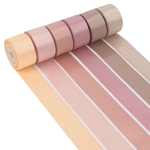 Dusty Rose Wedding Ribbon Double-Faced Satin Ribbon Assortment 1" Wide Rose Pink Silk Ribbons for Gift Wrap Wedding Bridal Baby Shower Decor Flower Bouquet Crafts- 6 Colors X 5 Yards Each Dusty Rose Wedding Ribbon Double-Faced Satin Ribbon Assortment 1" Wide Rose Pink Silk Ribbons for Gift Wrap Wedding Bridal Baby Shower Decor Flower Bouquet Crafts- 6 Colors X 5 Yards Each