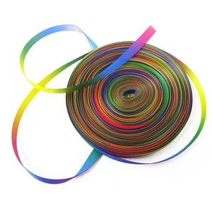 50 Yards Double Side Colorful Satin Ribbon Gradient Rainbow Printed Polyester Ribbon for DIY Clothing Holiday Wedding Decoration Handcraft (9mm) 50 Yards Double Side Colorful Satin Ribbon Gradient Rainbow Printed Polyester Ribbon for DIY Clothing Holiday Wedding Decoration Handcraft (9mm)