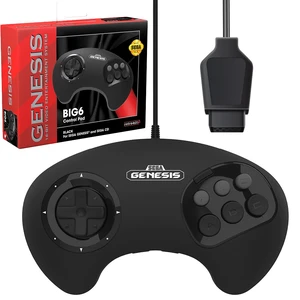 SEGA Genesis BIG6 6-Button Wired Controller - Original Port | Officially Licensed for Original Sega Genesis/Mega Drive Game Systems SEGA Genesis BIG6 6-Button Wired Controller - Original Port | Officially Licensed for Original Sega Genesis/Mega Drive Game Systems