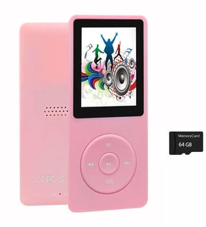 64GB MP3 Player with Speaker Earphones Portable Music Player for Kids Support Voice Recorder Photo Video E-Book, Pink 64GB MP3 Player with Speaker Earphones Portable Music Player for Kids Support Voice Recorder Photo Video E-Book, Pink