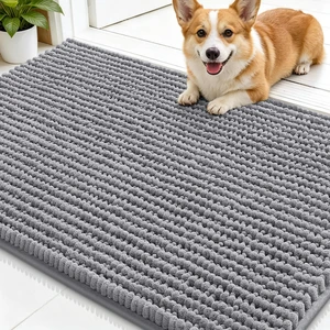 Dog Door Mat for Muddy Paws 30x20, Ultra Absorbent Chenille Doormat | Grey, Dirt-Trapping, Non-Slip, Machine Washable, Quick-Drying Front Door Mat for Dogs and Indoor Entryways Dog Door Mat for Muddy Paws 30x20, Ultra Absorbent Chenille Doormat | Grey, Dirt-Trapping, Non-Slip, Machine Washable, Quick-Drying Front Door Mat for Dogs and Indoor Entryways