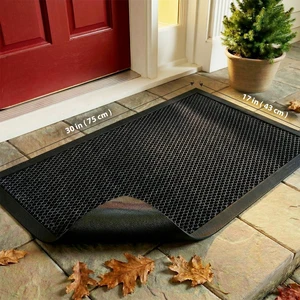 Door Mat 30x17 Indoor Outdoor - Heavy Duty Mesh Entrance, Low-Profile Dirt Trapper & Shoe Scraper, Waterproof Non-Slip Rubber Backing, Entryway Floor Mat for Home, Patio, Garage, Black/White Door Mat 30x17 Indoor Outdoor - Heavy Duty Mesh Entrance, Low-Profile Dirt Trapper & Shoe Scraper, Waterproof Non-Slip Rubber Backing, Entryway Floor Mat for Home, Patio, Garage, Black/White