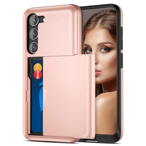 for Samsung Galaxy S23 Case Wallet Cover Credit Card IDs Rose Gold | Pocket Shell Sliding Pocket Dual Layer Hard PC Soft Rubber Bumper Phone Cases for Samsung Galaxy S23 5G 6.1'' 2023 for Samsung Galaxy S23 Case Wallet Cover Credit Card IDs Rose Gold | Pocket Shell Sliding Pocket Dual Layer Hard PC Soft Rubber Bumper Phone Cases for Samsung Galaxy S23 5G 6.1'' 2023