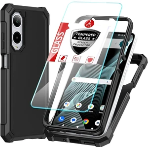 for Cricket Icon 6, AT&T Verge 3-in-1 Case with Screen Protector, for Cricket Icon 6, AT&T Verge Phone Case Full Body Protection,Hard PC Bumper & Silicone Back Military Grade Cover.(Black) for Cricket Icon 6, AT&T Verge 3-in-1 Case with Screen Protector, for Cricket Icon 6, AT&T Verge Phone Case Full Body Protection,Hard PC Bumper & Silicone Back Military Grade Cover.(Black)