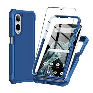 for Cricket Icon 6 Phone Case/AT&T Verge Case with Tempered Glass Screen Protector,Slim Soft Silicone Full-Body Protective Cover (Cricket Icon 6, Blue) for Cricket Icon 6 Phone Case/AT&T Verge Case with Tempered Glass Screen Protector,Slim Soft Silicone Full-Body Protective Cover (Cricket Icon 6, Blue)