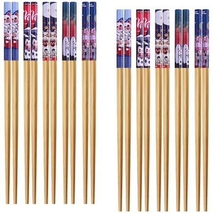 10Pairs Handmade Natural Bamboo Chopsticks Healthy Asian Japanese Korean Noodles Sushi Chopsticks set Reusable Gift Tableware-Cute Cat Drawing 10Pairs Handmade Natural Bamboo Chopsticks Healthy Asian Japanese Korean Noodles Sushi Chopsticks set Reusable Gift Tableware-Cute Cat Drawing