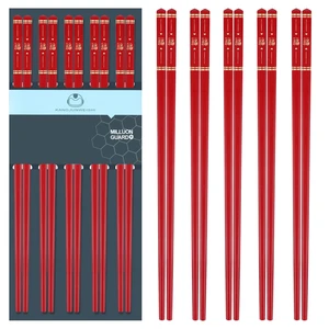 5 Pairs Chinese Chopsticks Reusable Fiberglass Dishwasher Safe, 9.6 inch/24.3cm Matte Non-Slip Family/ Hotel/ Restaurant Japanese Chop Sticks, Christmas&New Year Chopstick Gift, Traditional Red 5 Pairs Chinese Chopsticks Reusable Fiberglass Dishwasher Safe, 9.6 inch/24.3cm Matte Non-Slip Family/ Hotel/ Restaurant Japanese Chop Sticks, Christmas&New Year Chopstick Gift, Traditional Red