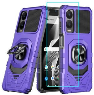 for Cricket Icon 6 / ATT Verge Case with 1 Pack Screen Protector,Dual Layer Hybrid Heavy Duty Defender Protection,Sleek Rugged Reinforced Cushion Corner Kickstand Shockproof Bumper Cover Purple for Cricket Icon 6 / ATT Verge Case with 1 Pack Screen Protector,Dual Layer Hybrid Heavy Duty Defender Protection,Sleek Rugged Reinforced Cushion Corner Kickstand Shockproof Bumper Cover Purple