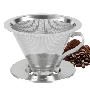 Pour Over Coffee Maker, Stainless Steel Pour Over Coffee Filter | Double-mesh Design Dripper, Reusable Metal Coffee Filter with Handle, Pour Over Coffee Dripper for Home, 1-4 Cups Pour Over Coffee Maker, Stainless Steel Pour Over Coffee Filter | Double-mesh Design Dripper, Reusable Metal Coffee Filter with Handle, Pour Over Coffee Dripper for Home, 1-4 Cups