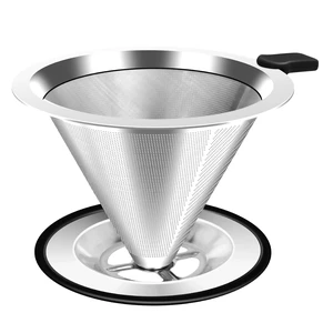 Pour Over Coffee Dripper, Stainless Steel Coffee Filter, Paperless Reusable Coffee Filter, Double Micromesh 600 Mesh Strainer Coffee Maker with Heat-Resistant Silicone Handle & Base (1-2 Cups) Pour Over Coffee Dripper, Stainless Steel Coffee Filter, Paperless Reusable Coffee Filter, Double Micromesh 600 Mesh Strainer Coffee Maker with Heat-Resistant Silicone Handle & Base (1-2 Cups)