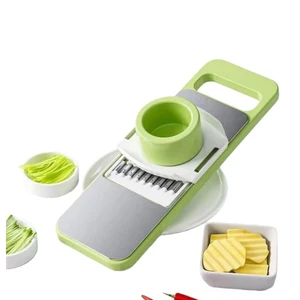 5 in 1 Slicer for Kitchen, Vegetable Slicer Multi Blade Potato Chip, Veggie shredder, Vegetable Cutter,Shredder and peeler For Small Job In Kitchen (Green) 5 in 1 Slicer for Kitchen, Vegetable Slicer Multi Blade Potato Chip, Veggie shredder, Vegetable Cutter,Shredder and peeler For Small Job In Kitchen (Green)