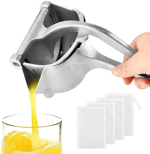 Aluminum Alloy Fresh Fruit Juice Extractor,Hand Juicer Squeezer | Ergonomic Grip & Easy To Clean,Lemon Juicer For Orange Citrus Lime Grapefruit With 4filter bag Aluminum Alloy Fresh Fruit Juice Extractor,Hand Juicer Squeezer | Ergonomic Grip & Easy To Clean,Lemon Juicer For Orange Citrus Lime Grapefruit With 4filter bag