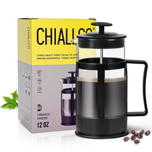 Mini French Press Coffee Maker, Heat Resistant Thickened Borosilicate Classic Glass Stainless Steel Coffee Press, 12OZ Heat Cold Brew Coffee Pot Tea Press for Kitchen Travel CampingBlack Mini French Press Coffee Maker, Heat Resistant Thickened Borosilicate Classic Glass Stainless Steel Coffee Press, 12OZ Heat Cold Brew Coffee Pot Tea Press for Kitchen Travel CampingBlack