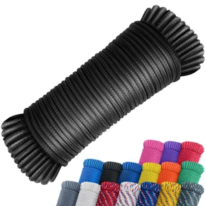 100 ft 1/4" Polyester Rope (Comparable to Nylon Rope) Poly Strong Utility Cord for Clothes Line Flag Pole Camping Crafting (Black) 100 ft 1/4" Polyester Rope (Comparable to Nylon Rope) Poly Strong Utility Cord for Clothes Line Flag Pole Camping Crafting (Black)