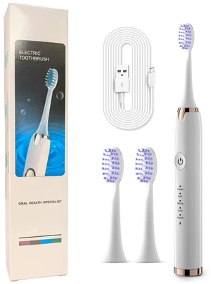 Electric Toothbrush for Adults, 5 Modes USB Rechargeable with 2 Extra Brush Heads, 6600 RPM Sonic Toothbrush with 2-Minute Timer, IPX7 Waterproof, Soft Bristles Electric Toothbrush for Adults, 5 Modes USB Rechargeable with 2 Extra Brush Heads, 6600 RPM Sonic Toothbrush with 2-Minute Timer, IPX7 Waterproof, Soft Bristles