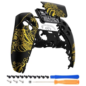 eXtremeRate Front Housing Shell with Touchpad Compatible with p s 5 Controller BDM-010 020 030 040 050 060, Replacement Shell Cover for p s 5 Controller - The Great Golden Wave Off Kanagawa - Black eXtremeRate Front Housing Shell with Touchpad Compatible with p s 5 Controller BDM-010 020 030 040 050 060, Replacement Shell Cover for p s 5 Controller - The Great Golden Wave Off Kanagawa - Black