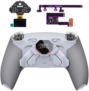 eXtremeRate SPARK Back Paddles Kit for PS5 Controller BDM-030 040 050 060 Models, OLED Display + Clicky Trigger Stops + Rubberized Grips Remappable 4 Back Buttons Set for PS5 Controller - White & Gray eXtremeRate SPARK Back Paddles Kit for PS5 Controller BDM-030 040 050 060 Models, OLED Display + Clicky Trigger Stops + Rubberized Grips Remappable 4 Back Buttons Set for PS5 Controller - White & Gray
