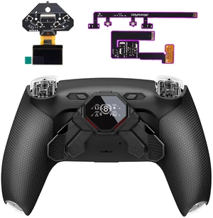 eXtremeRate SPARK Back Paddles Kit for PS5 Controller BDM-030 040 050 060, OLED Display + Clicky Trigger Stops + Ergonomic Rubberized Grips Remappable 4 Back Buttons Set for PS5 Controller - Black eXtremeRate SPARK Back Paddles Kit for PS5 Controller BDM-030 040 050 060, OLED Display + Clicky Trigger Stops + Ergonomic Rubberized Grips Remappable 4 Back Buttons Set for PS5 Controller - Black