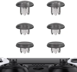 eXtremeRate Clear Black Replacement Swappable Thumbsticks for PS5 Edge Controller, Custom Interchangeable Analog Stick Joystick Caps for PS5 Edge Controller - Without Controller & Thumbsticks Base eXtremeRate Clear Black Replacement Swappable Thumbsticks for PS5 Edge Controller, Custom Interchangeable Analog Stick Joystick Caps for PS5 Edge Controller - Without Controller & Thumbsticks Base
