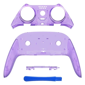 eXtremeRate Top Bottom Decorative Trim Shell Compatible with ps5 Edge Controller DIY Replacement Front Back Clip Shell, Custom Clear Atomic Purple Plates Cover Compatible with ps5 Edge Controller eXtremeRate Top Bottom Decorative Trim Shell Compatible with ps5 Edge Controller DIY Replacement Front Back Clip Shell, Custom Clear Atomic Purple Plates Cover Compatible with ps5 Edge Controller