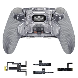 eXtremeRate BEYOND Back Paddles Kit for PS5 Edge Controller, OLED Display, Redesigned Ergonomic Rubberized Grips Bottom Shell, Remappable 4 Back Buttons Set for PS5 Edge Controller - Clear & Gray eXtremeRate BEYOND Back Paddles Kit for PS5 Edge Controller, OLED Display, Redesigned Ergonomic Rubberized Grips Bottom Shell, Remappable 4 Back Buttons Set for PS5 Edge Controller - Clear & Gray