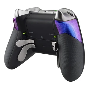 eXtremeRate Chameleon Purple Blue Rubberized Right Left Side Rails, Replacement Rear Handle Grips, Back Panels Faceplates Kits for Xbox One Elite Controller (Model 1698) eXtremeRate Chameleon Purple Blue Rubberized Right Left Side Rails, Replacement Rear Handle Grips, Back Panels Faceplates Kits for Xbox One Elite Controller (Model 1698)