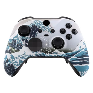 eXtremeRate The Great Wave Patterned Faceplate Cover, Soft Touch Front Housing Shell Case Replacement Kit for Xbox One Elite Series 2, Xbox Elite 2 Core Controller Model 1797 - Accent Rings Included eXtremeRate The Great Wave Patterned Faceplate Cover, Soft Touch Front Housing Shell Case Replacement Kit for Xbox One Elite Series 2, Xbox Elite 2 Core Controller Model 1797 - Accent Rings Included